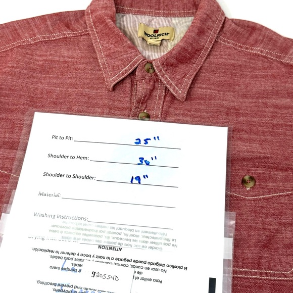Vintage Woolrich Men’s‎ Large Red Heathered Short Sleeve Button Up Shirt. - Picture 7 of 7